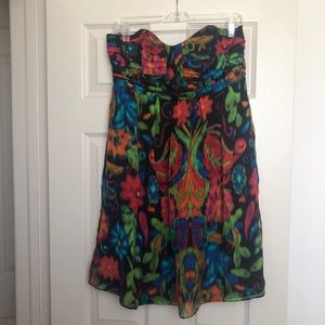 Shoshanna silk strapless party/cocktail dress sz12